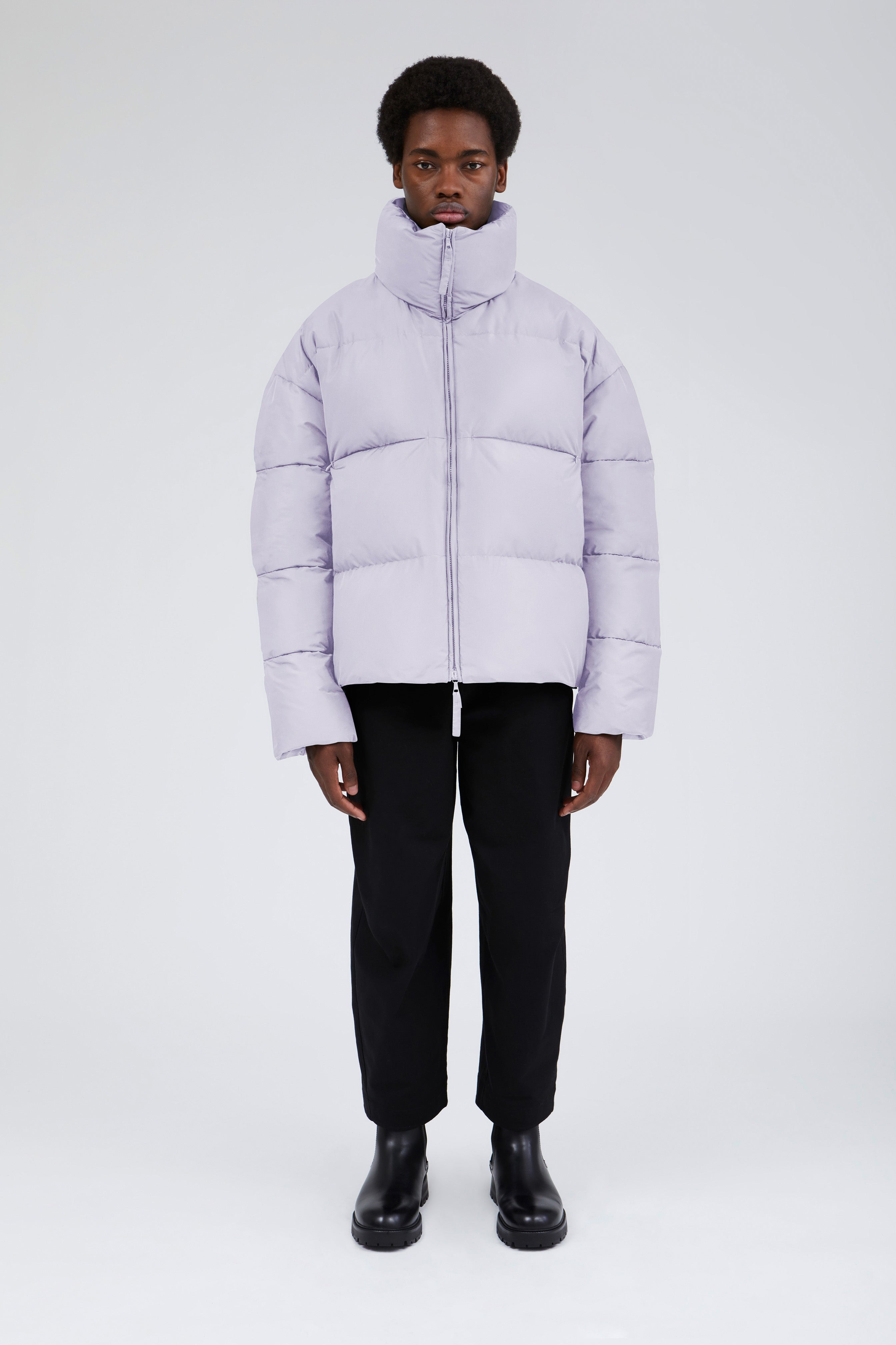 Lavender puffer jacket shop