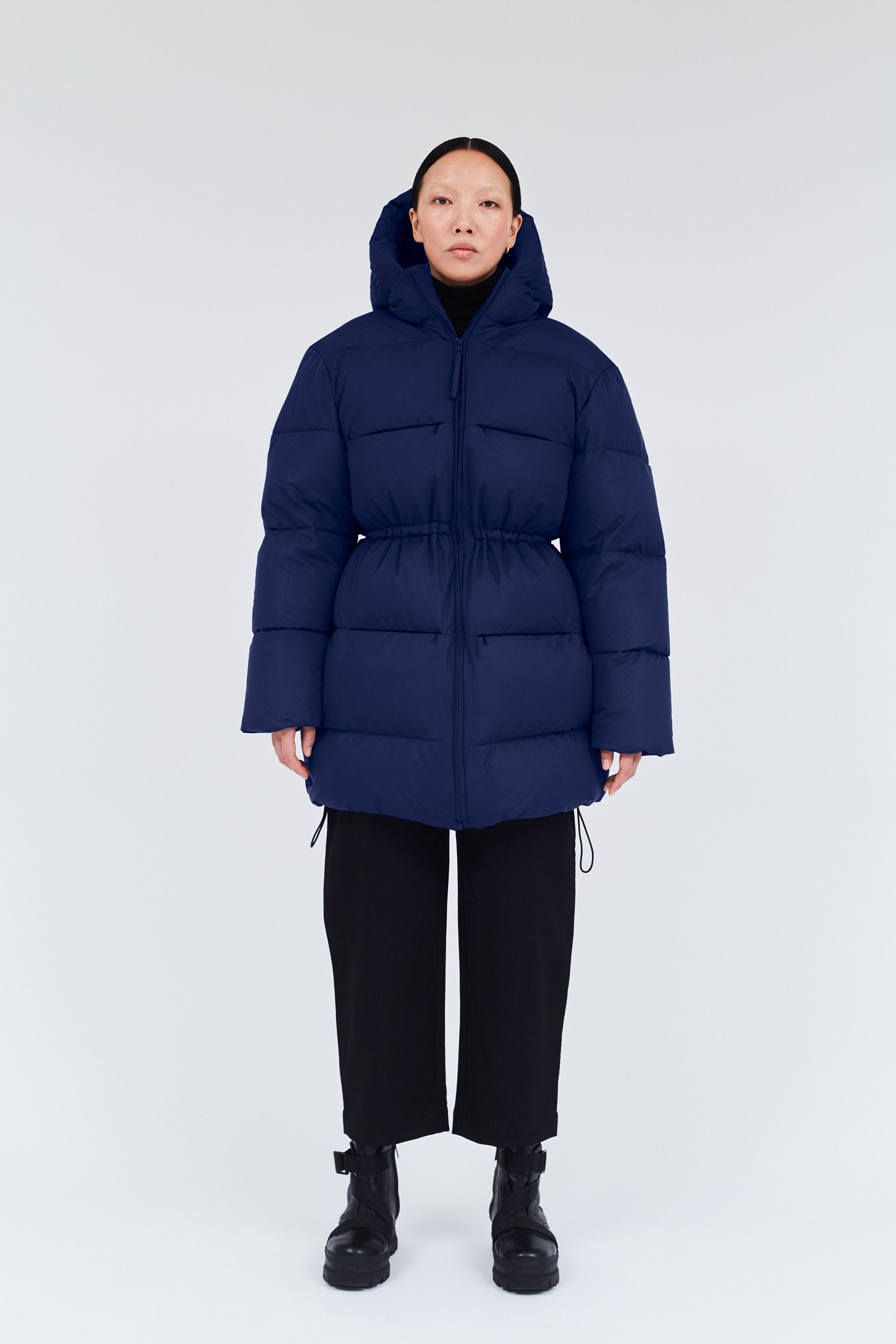 SWISS WASTE JACKET unisex long navy ROUND RIVERS
