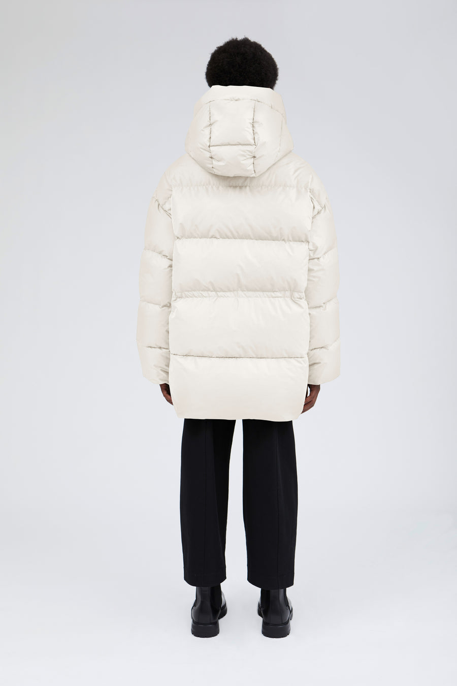 SWISS WASTE JACKET (unisex) – long, off white