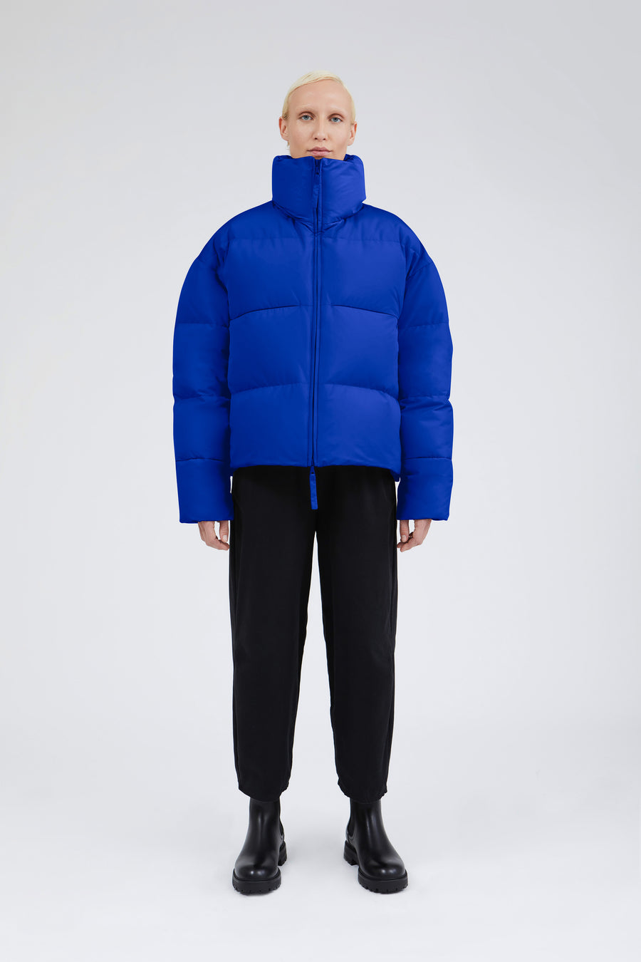 SWISS WASTE JACKET unisex short Yves Klein blue ROUND RIVERS