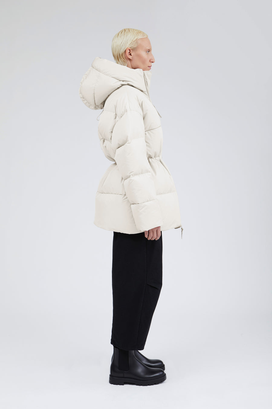 SWISS WASTE JACKET (unisex) – long, off white