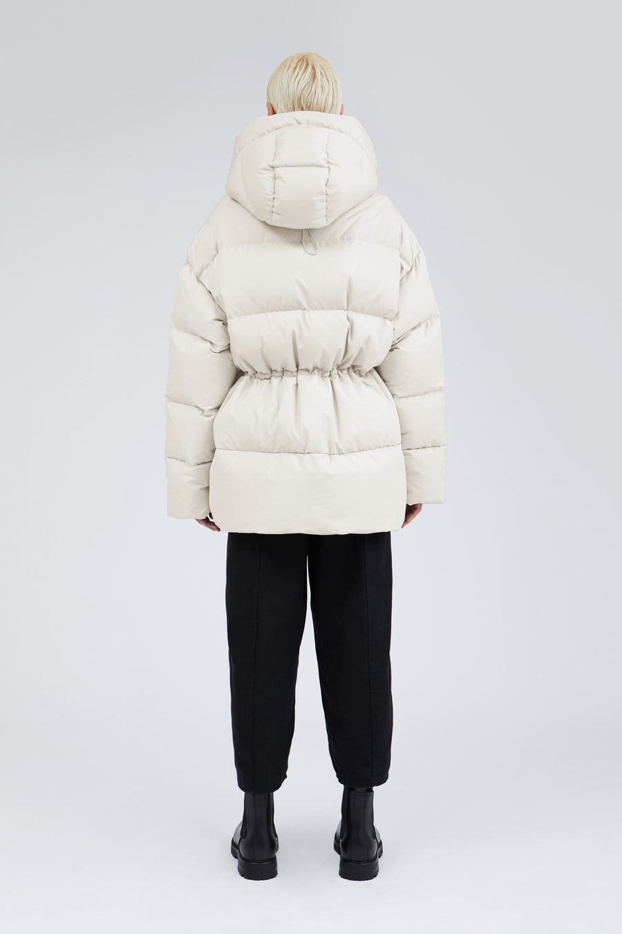 SWISS WASTE JACKET (unisex) – long, off white