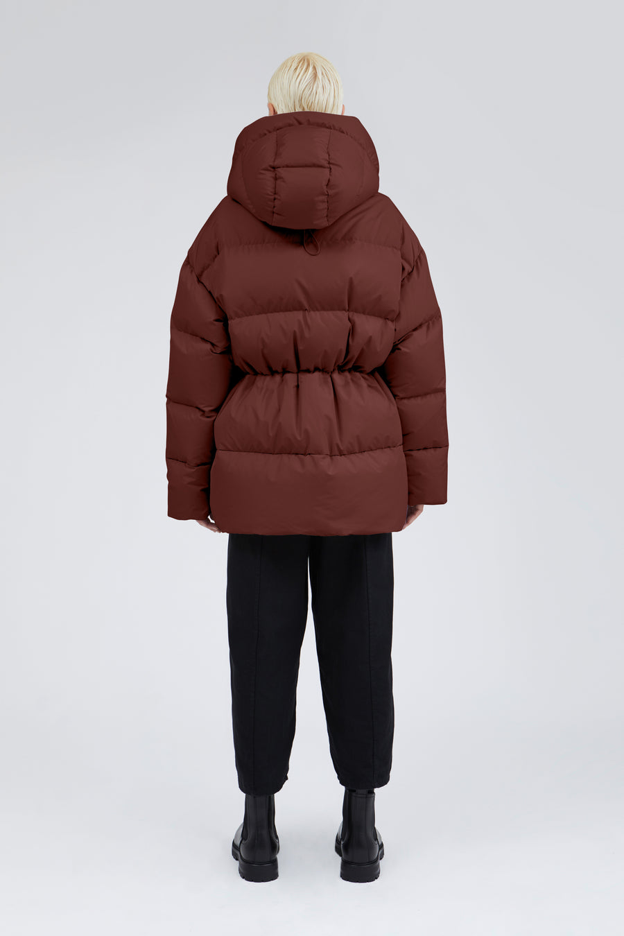 SWISS WASTE JACKET (unisex) – long, maroon