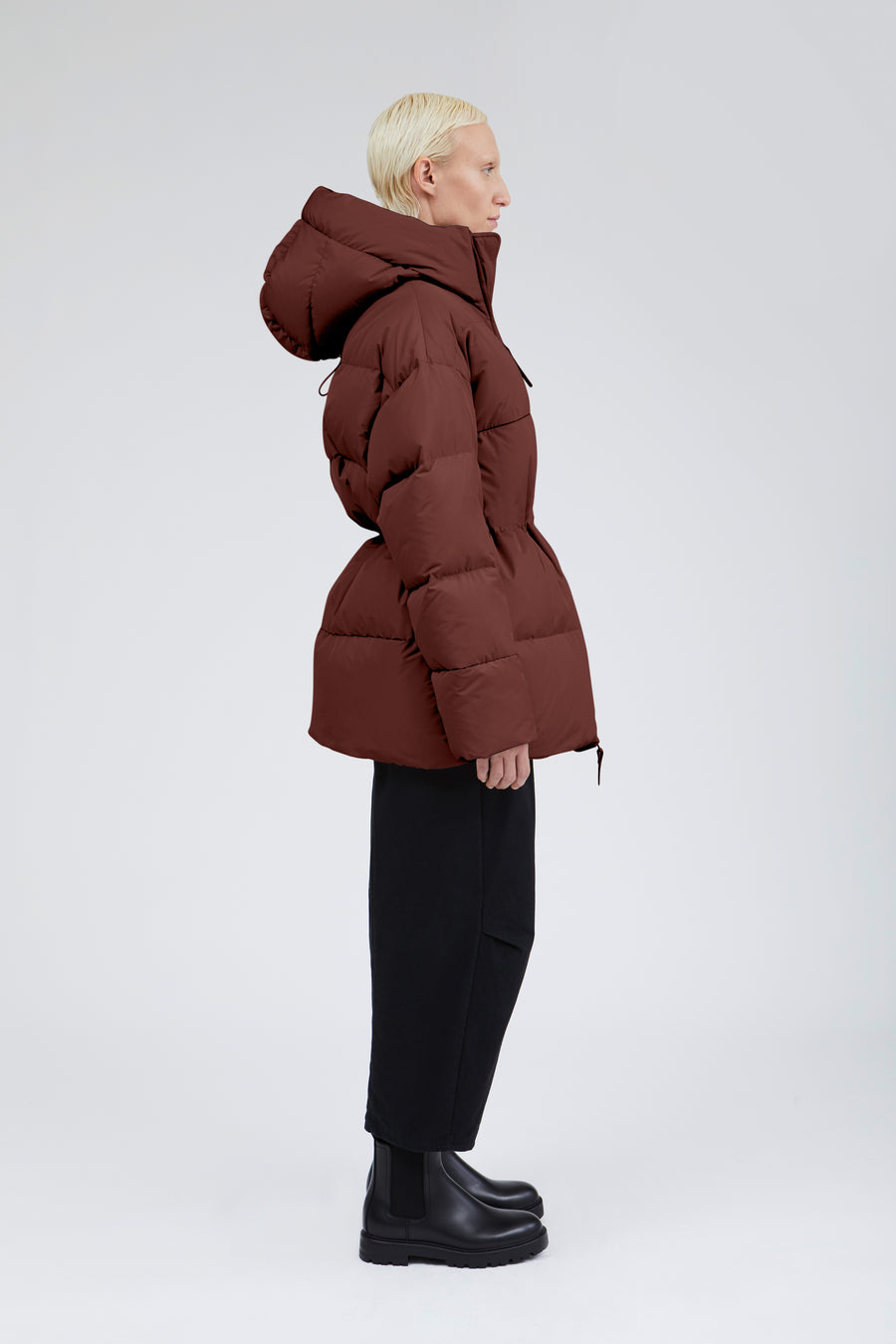 SWISS WASTE JACKET (unisex) – long, maroon