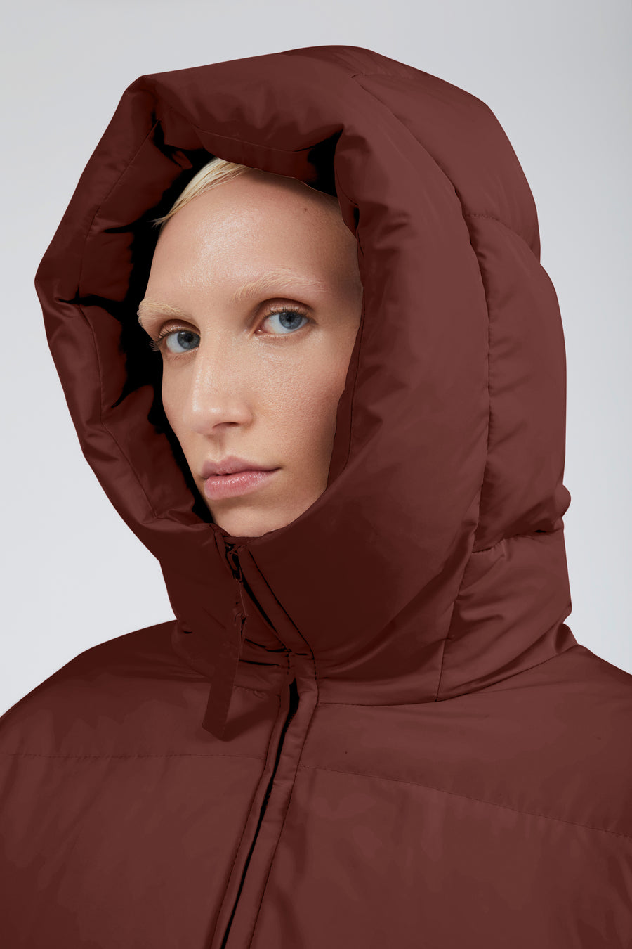 SWISS WASTE JACKET (unisex) – long, maroon