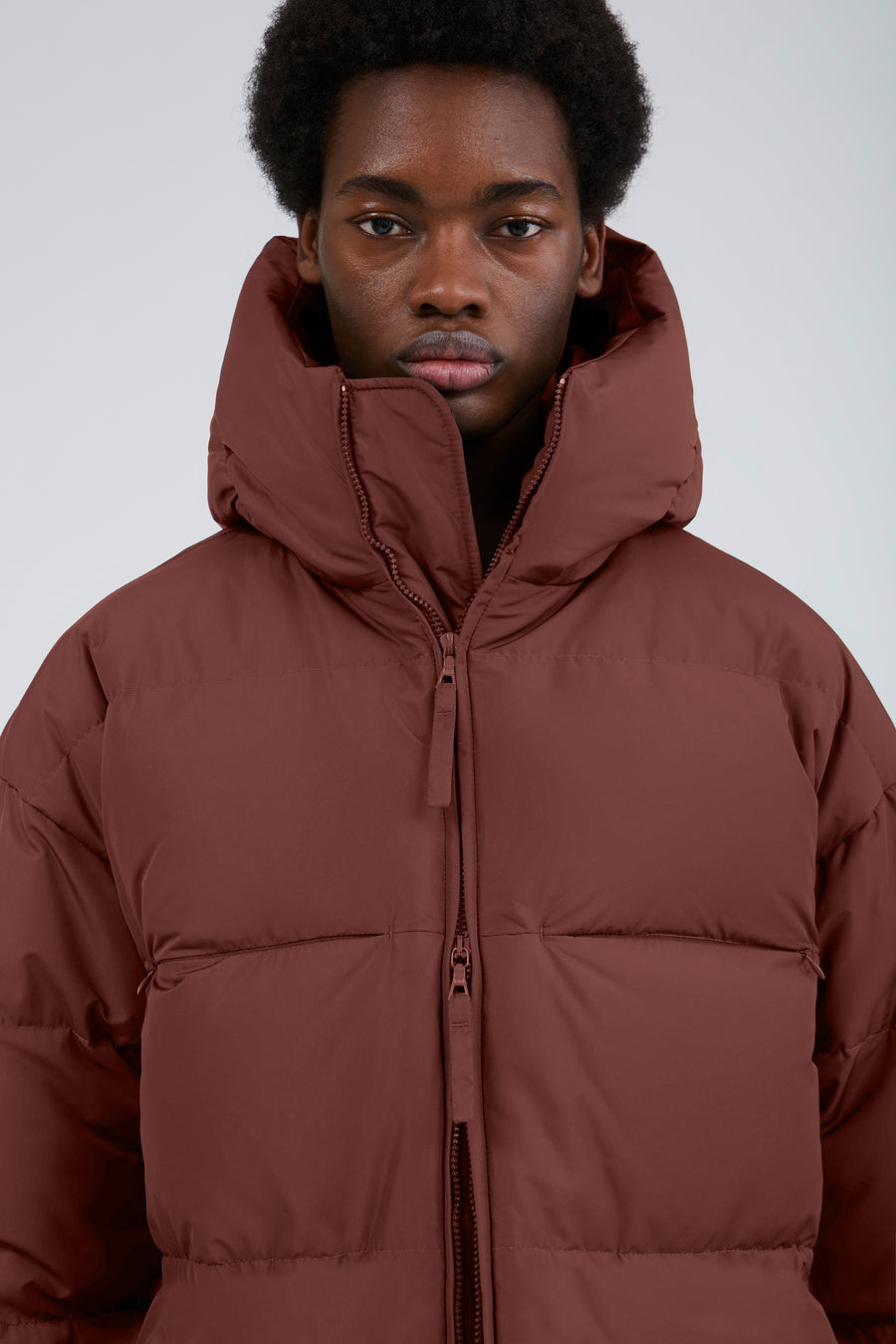 SWISS WASTE JACKET (unisex) – long, maroon