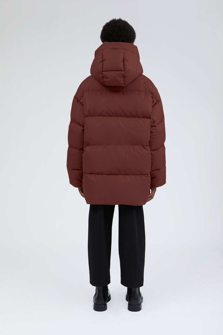 SWISS WASTE JACKET (unisex) – long, maroon