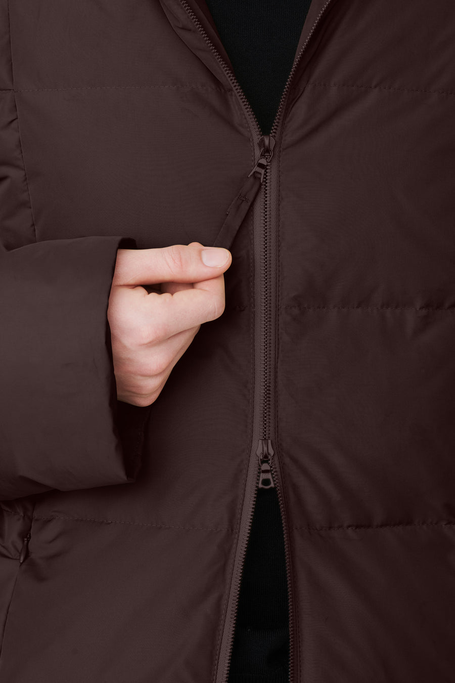 SWISS WASTE JACKET (unisex) – mid, chocolate