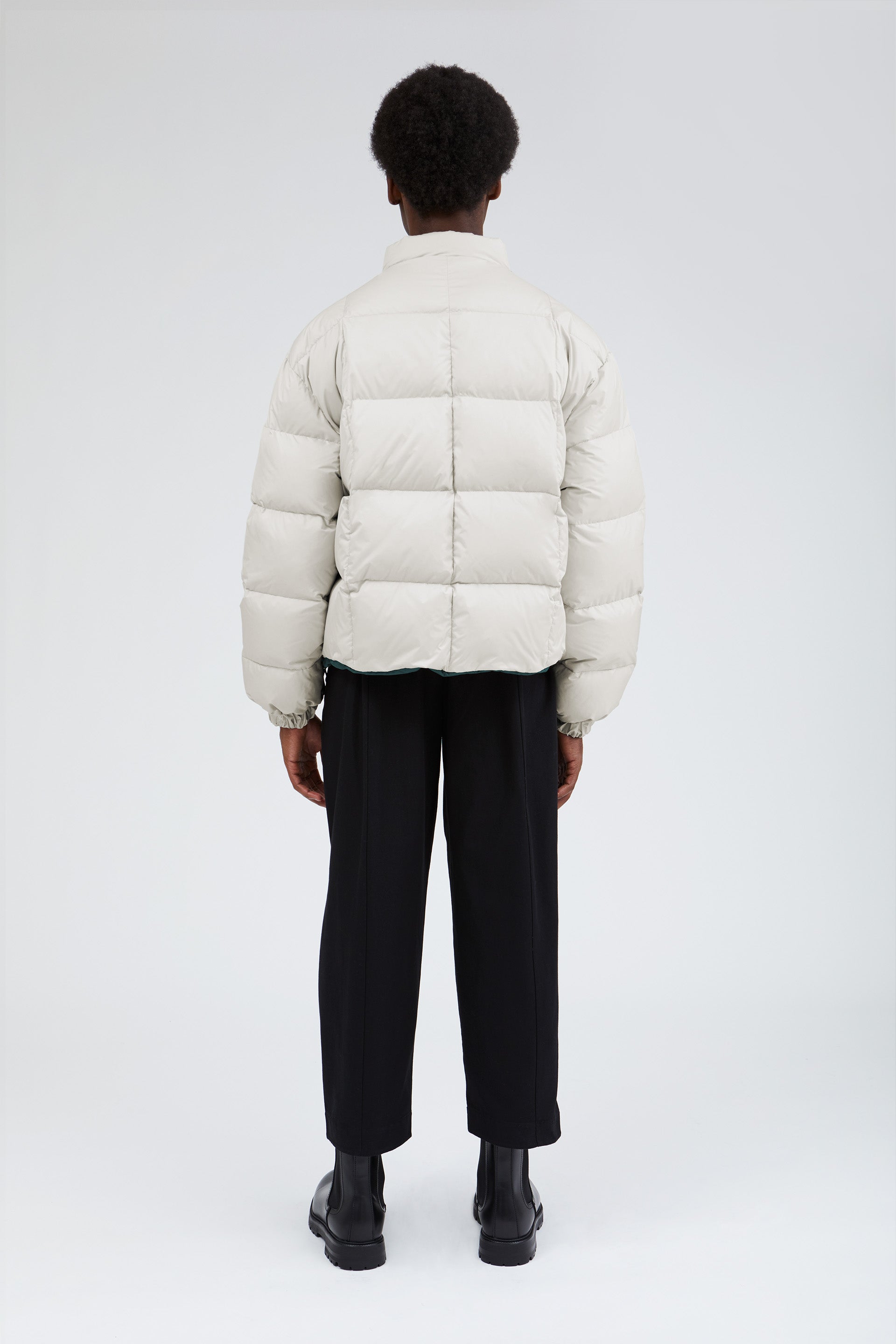 SWISS WASTE JACKET unisex reversible bomber off white forest ROUND RIVERS