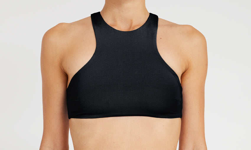 TOP – high neck, black – Front