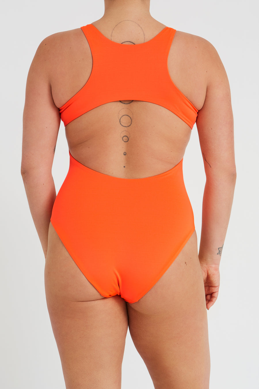 Swimsuit – high neck, orange