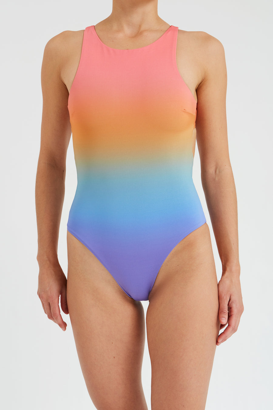 Swimsuit – high neck, rainbow